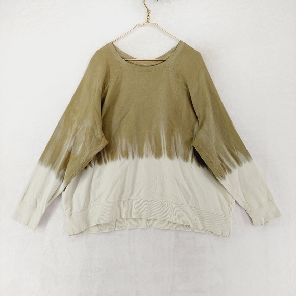 Athleta Sundown DIP Dye Sweatshirt Shadow Olive Top P4828 - Picture 2 of 8